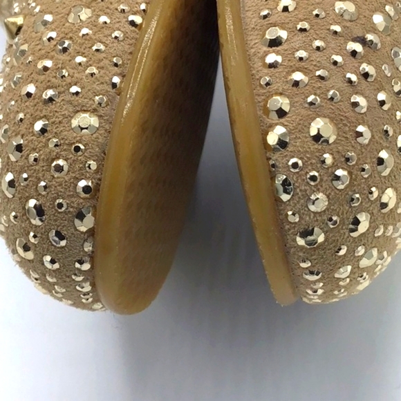 Stuart Weitzman Slipbeads Suede Studded Loafers Size 8 - Picture 13 of 13
